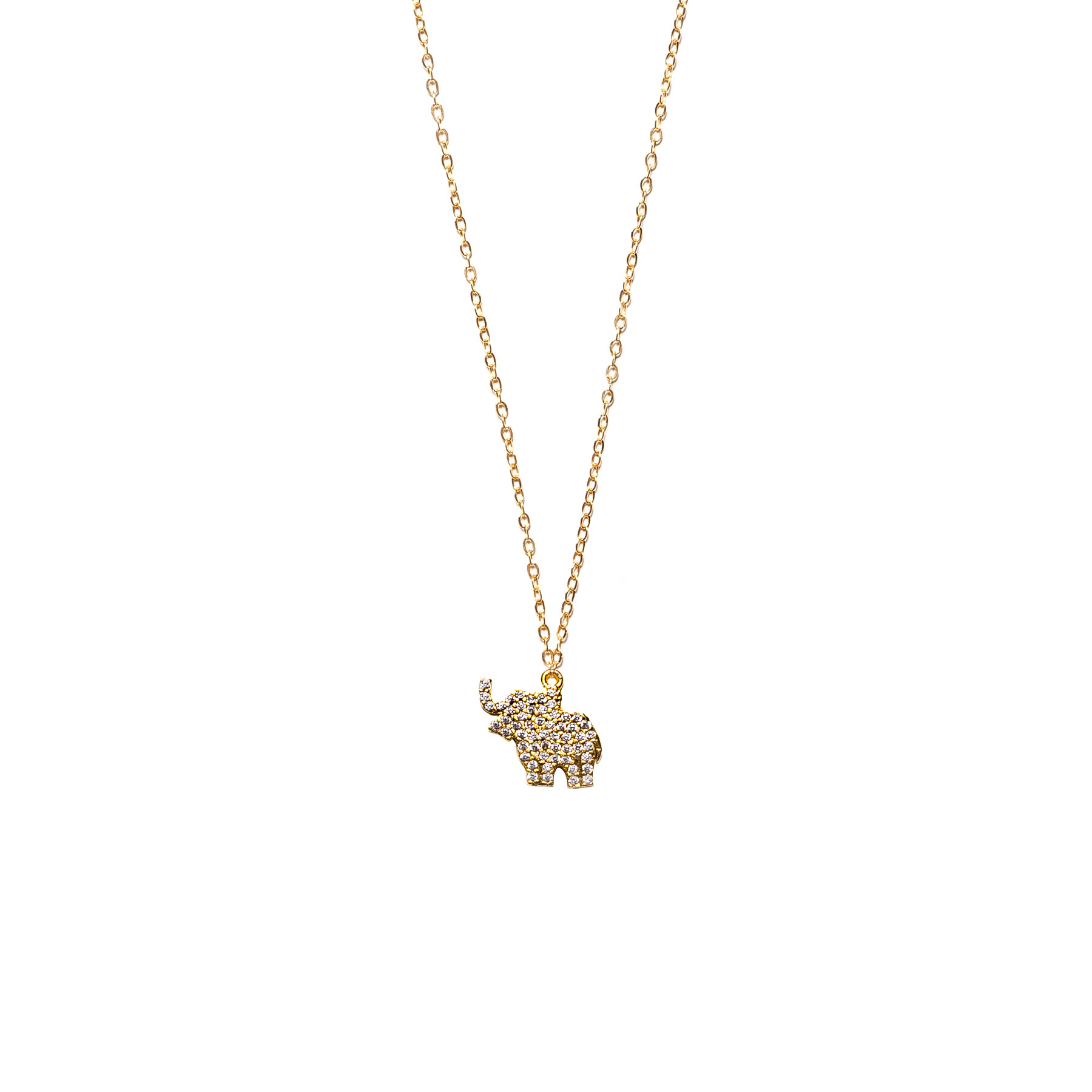 Elephant Necklace, Pave, Gold Filled - Aspen & Salt