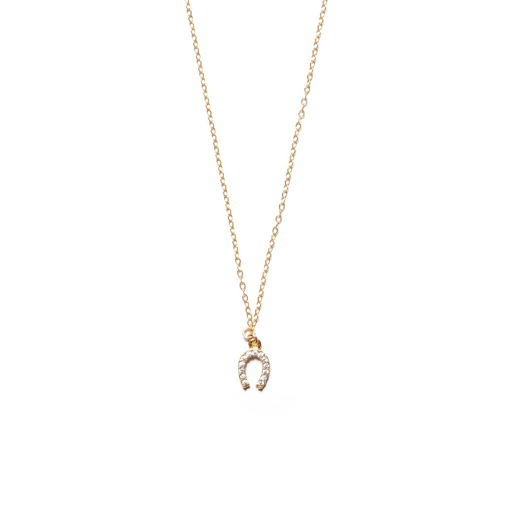 Horseshoe Necklace, Pave, Gold Filled Aspen & Salt