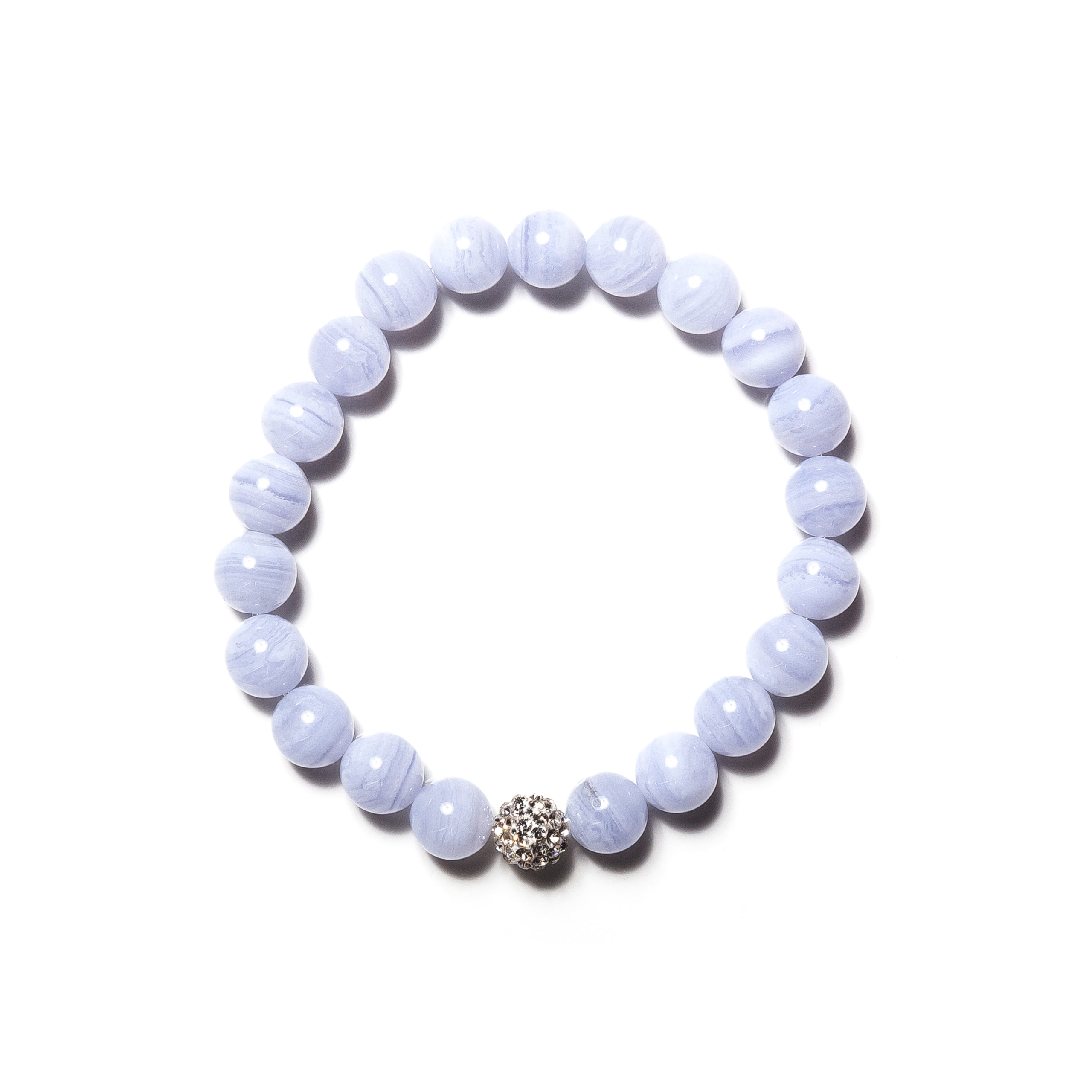 Natural Blue Lace Agate Stone Bracelet 8mm Blue Crystal Stretch Bracelet |  eBay