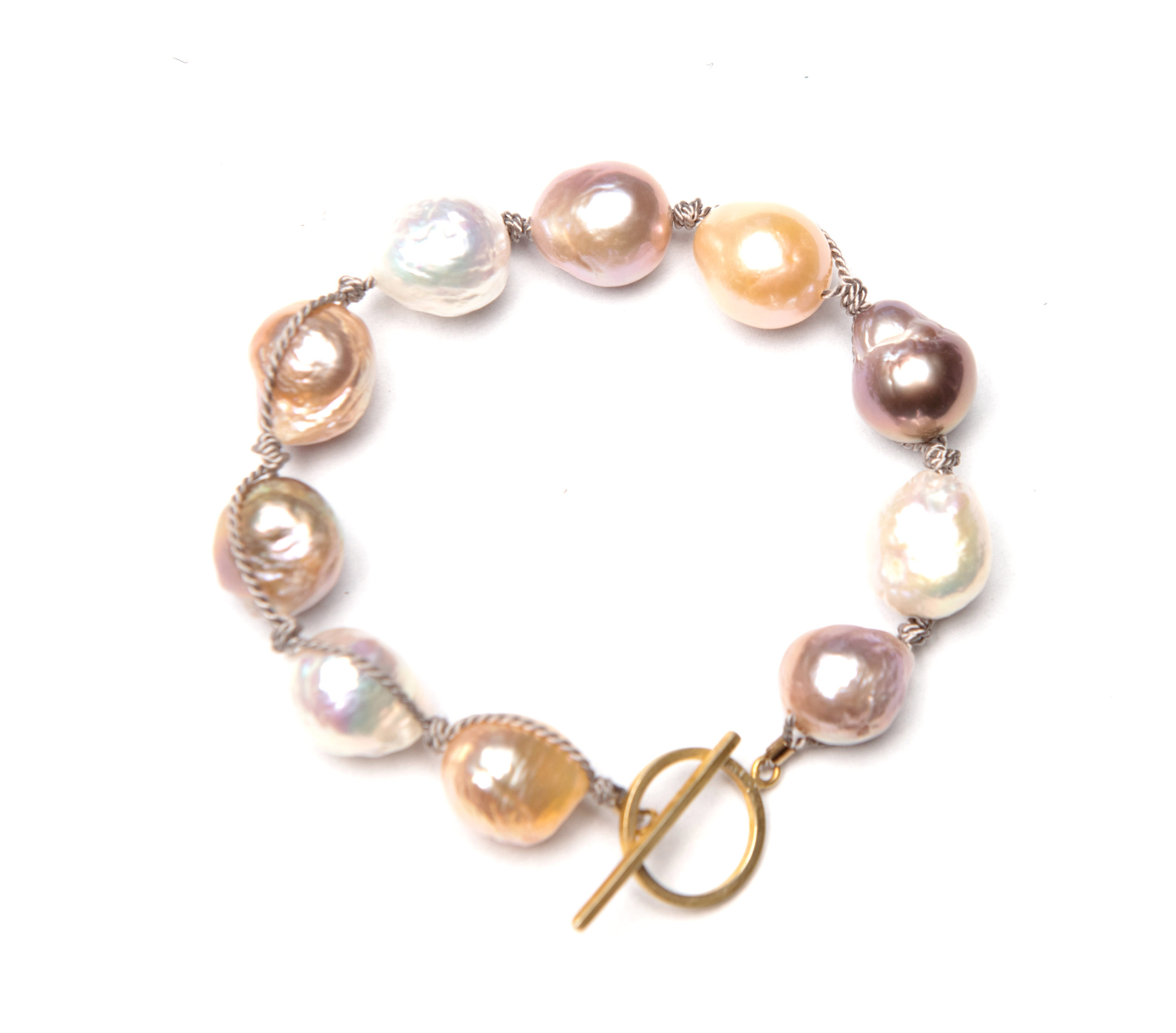Baroque Pearl Bracelet Assorted Hues / 14k Gold Filled