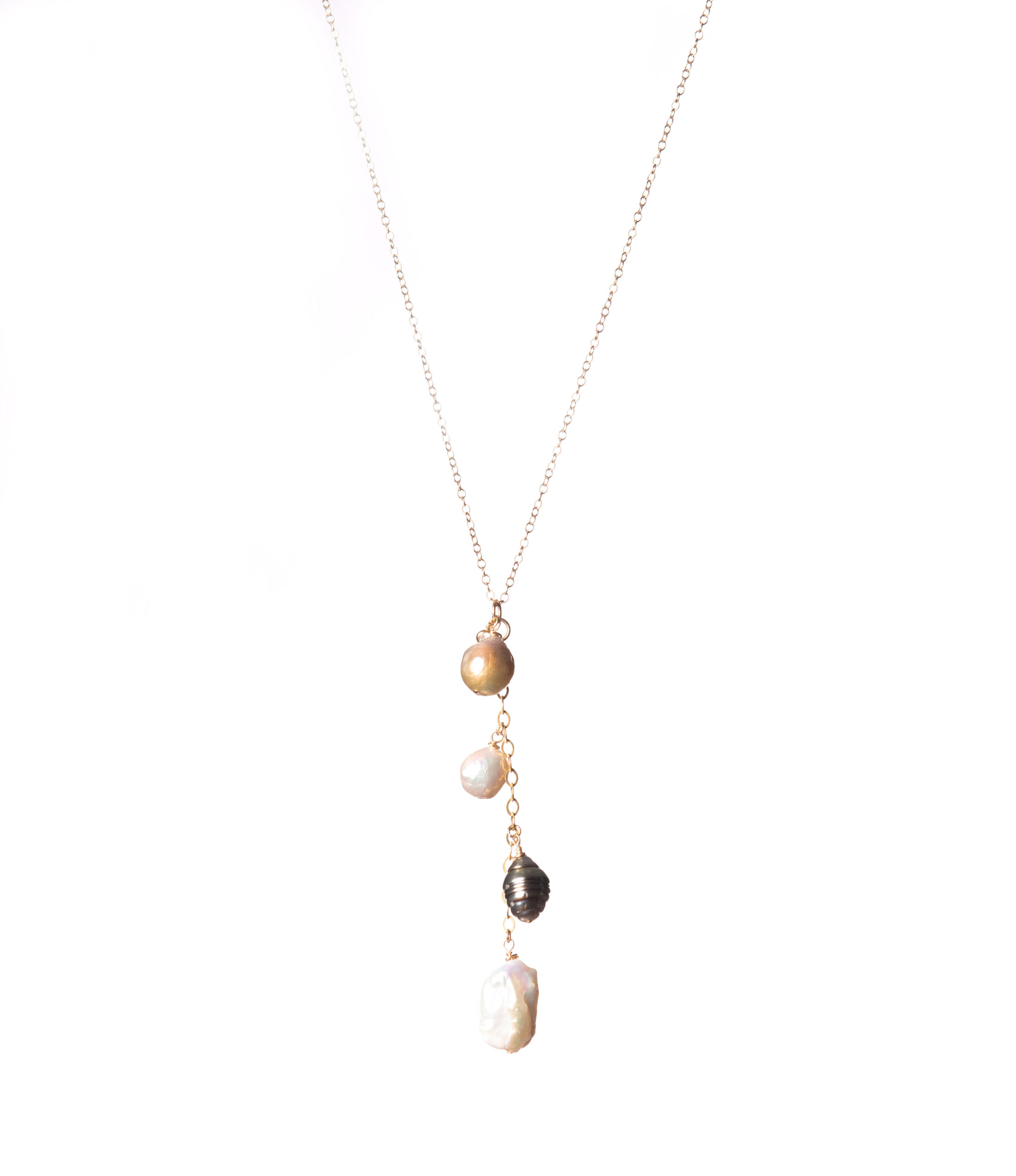 18" Pearl Mix Necklace - 14k Gold