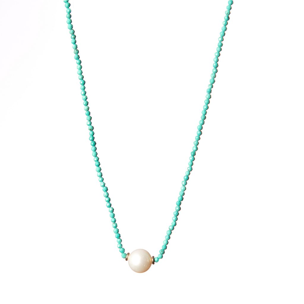 Handmade Genuine Turquoise & Pearl Necklace main image 0