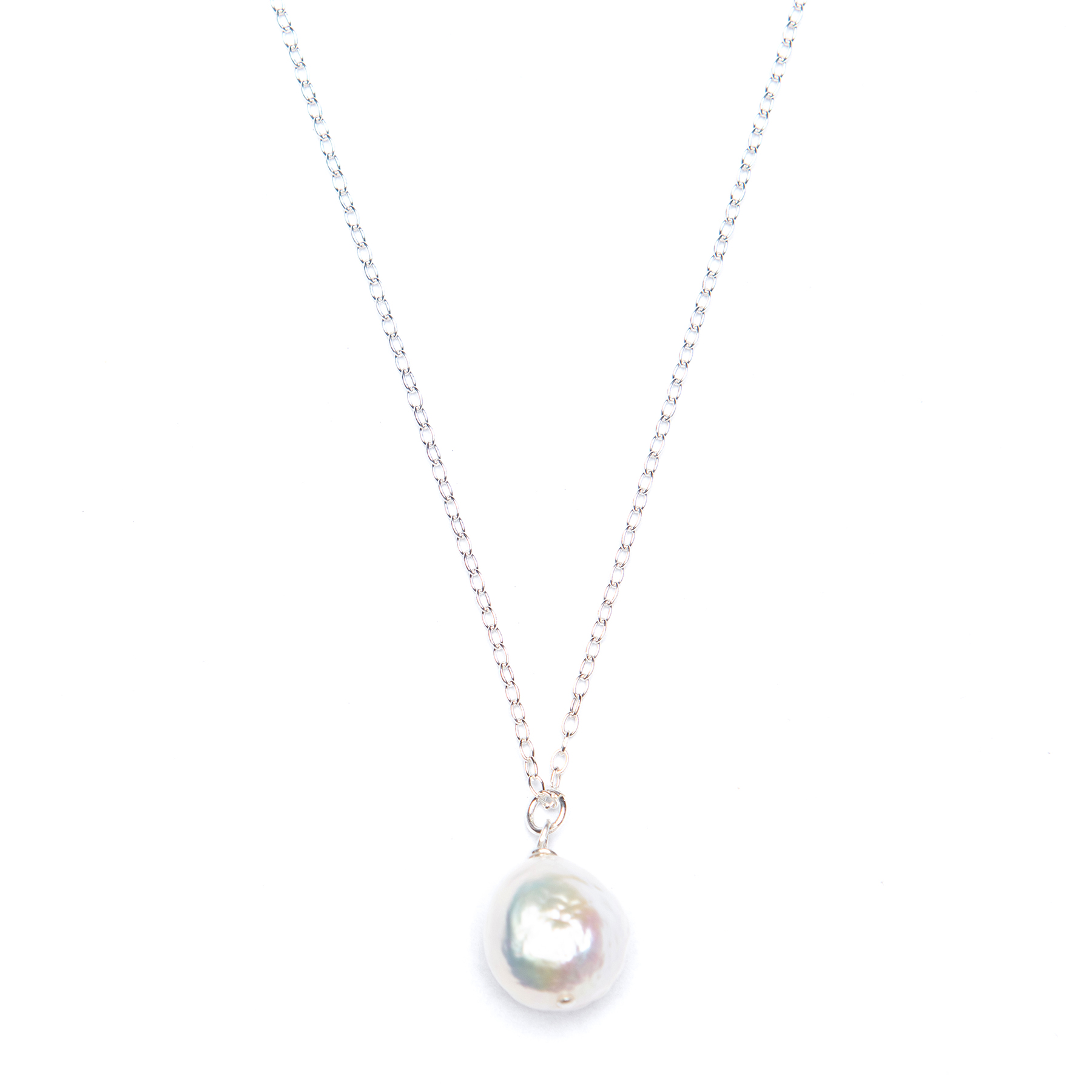Baroque Pearl Adjustable Necklace, Sterling Silver - Aspen & Salt
